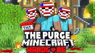 100 Players Simulate THE PURGE in Minecraft [upl. by Nnylecoj708]