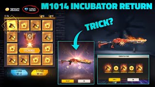 FREE FIRE NEW RAMPAGE DOUBLE INCUBATOR  FREE FIRE NEW EVENT  M1014 INCUBATOR RETURN [upl. by Ereveniug653]