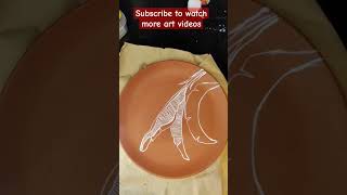 Terracotta plate painting video bananaleaf terracotta platepainting art shorts [upl. by Agatha]