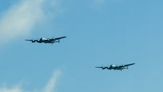 Lancaster Bomber Flyover  Sunday 7th September 2014 [upl. by Ytima505]