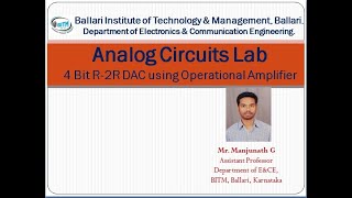 VTU 4th semAnalog Circuits Lab4 bit R 2R DAC using Opamp uA741 [upl. by Florella]