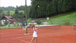 A Learned Tennis Serve And A Natural Throw Of The Racquet [upl. by Fiann561]