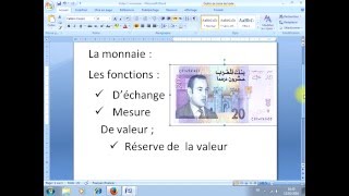 Economie générale  Politique monétaire P 1 les fonctions de la monnaie [upl. by Eelnodnarb707]