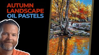 Landscape Drawing with Oil Pastels [upl. by Otokam]