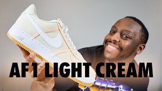 Nike Air Force 1 Light Cream Gum Crimson On Foot Sneaker Review QuickSchopes 642 Schopes CI9349 200 [upl. by Eelrak]