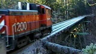 Simpson Timber Railroad Mainline Action in Dec 1995 [upl. by Atsirhc]