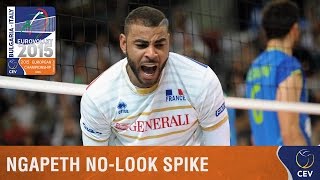 2015 Mens EuroVolley  Championship point by Earvin Ngapeth FRA [upl. by Rambert]