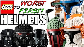 LEGO Worst to First  ALL LEGO Star Wars HELMET COLLECTION Sets [upl. by Aniral181]