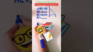 Finding the length of hypotenusePythagoras theorem maths education hypotenuse pythagoras [upl. by Ardnekan]