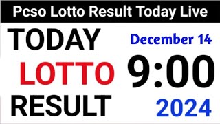 Lotto Result Today 9pm draw 14 December 2024 Swertres Ez2 PCSO complete [upl. by Yreneh]