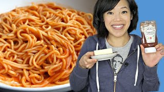 Mama Junes Sketti  KETCHUP  BUTTER spaghetti  Honey Boo Boo Recipe Taste Test [upl. by Notniuqal904]