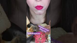 Hazelnut Crush ASMR chocolate cake pops baked marshmallows biscuit Mukbang bites only shorts video [upl. by Einnij]