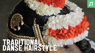 Learn how to prepare hairstyle for Bharata Natyam traditional indian dance [upl. by Simpkins]