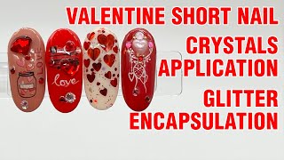 Charming Valentine Design on Short Nail Tutorial  How to Quick Easy Simple [upl. by Winser89]