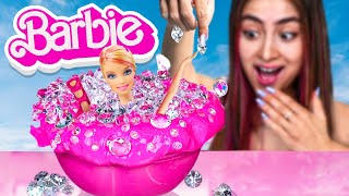 Adding TOO MUCH Barbie Ingredients into slime [upl. by Lewin]