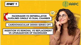 Part 1  Pacemaker Vs Defibrillator insertion Cardiovascular 30000 Series  Medical Coding  MD [upl. by Tamas]