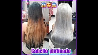 Cabello blanco Platinado ceniza o Gris Plata Decoloración completa [upl. by Gavin]