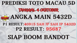 PREDIKSI TOTO MACAU 5D HARI INI 4 OKTOBER 2024  BOCORAN TOTO MACAU 5D HARI INI  TTM 5D [upl. by Airretnahs]