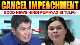 Good News VP Sara Impeachment Cancelled na Cong Erwin Tulfo Sinagot mga Reporter [upl. by Lewendal54]