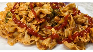 Spicy Bow Tie Pasta Recipe  Easy Homemade Pasta With Red Sauce  Farfalle Pasta [upl. by Atnohs]