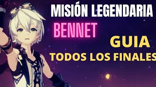 Bennet Misión Legendaria  guia todos los finales  Genshin impact encuentros [upl. by Pellet890]