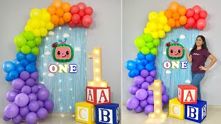 Cocomelon Theme Balloon Backdrop for first Birthday [upl. by Oalsinatse]