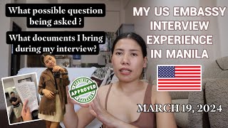 🇵🇭  my experience during my US EMBASSY interview in Manila 2024 documents hotels questions✨ [upl. by Abey]