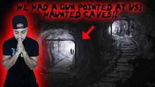 WE HAD A GUN POINTED AT US CAUGHT ON CAMERA  24 HOUR OVERNIGHT CHALLENGE IN A HAUNTED CAVE [upl. by Nylrebma]