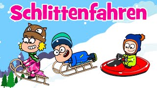 ♪♪ Kinderlied Winter Familie – Schlittenfahren  Hurra Kinderlieder  Winterlied [upl. by Acinomahs]