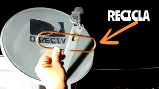 reciclar antena de DIRECTTV convertirla en Antena de TV Digital ALTA GANANCIA HD todos los canales [upl. by Wells]