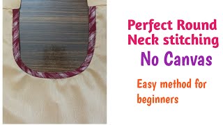 Perfect Round Neck stitching without Canvasmalayalamneckdesign [upl. by Neenaj]