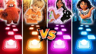 Turning Red Meilin Vs 4 Town Vs Encanto Isabela Vs Mirabel  Tiles Hop Nobody Like U [upl. by Inalaehon]