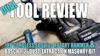 TOOL REVIEW  Makita Brushless 18v Rotary Hammer and Bosch 12quot Dust Extraction Masonry Bit [upl. by Ebby]