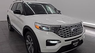 2020 Ford Explorer Platinum White Used walk around for sale in Fond Du Lac Wisconsin [upl. by Nanji]