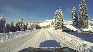 Switzerland 261 Camera on board Col du Jaun  Jaunpass in Winter GoPro Hero3 UHD4K [upl. by Tamra664]