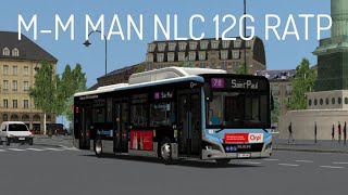 OMSI 2 MM Man New Lions City 12G RATP  ParisGO ligne 78 [upl. by Yuk]