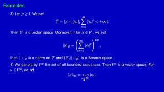 M3302  Differential Calculus in Banach spaces  Section11  Review of normed and Banach spaces [upl. by Relly]