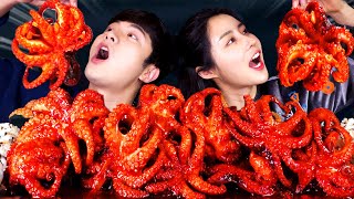 MUKBANG ASMRㅣHandmade Spicy Webfoot Octopus Stirfry Eat🐙Korean Seafood 후니 Hoony 아라 Ara Eating Sound [upl. by Akeim]