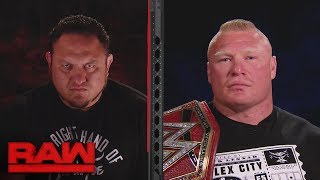 Brock Lesnar and Samoe Joe’s splitscreen interview gets intense Raw July 3 2017 [upl. by Rainie475]