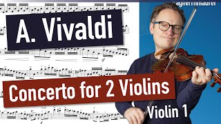 Vivaldi Concerto for 2 Violins Op 3 No 8 RV522 in A minor 1 Movement Violin Sheet Music [upl. by Bocock]