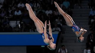 Jessica Parratto and Delaney Schnell interview after diving final at 2024 Paris Olympics [upl. by Nennek]