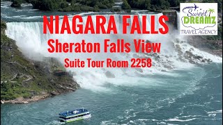 Best Views Niagara Falls  Suite Tour  Sheraton Falls View [upl. by Atinuj]