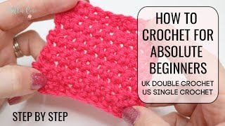 HOW TO CROCHET FOR ABSOLUTE BEGINNERS  UK DOUBLEUS SINGLE  EPISODE TWO  Bella Coco Crochet [upl. by Bink]