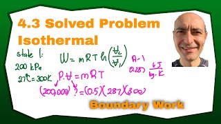 Thermo 43  Isothermal Process  Boundary Work  Solved Example Problem [upl. by Norod]