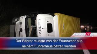 LKW verunfallt auf der A4 zwischen Weimar und Mellingen [upl. by Taffy911]