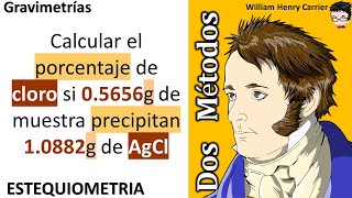 𝐆𝐫𝐚𝐯𝐢𝐦𝐞𝐭𝐫í𝐚 Calcular el porcentaje de cloro si 05656 g de muestra precipitan 10882 g AgCl [upl. by Lunsford]