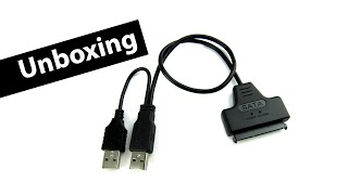 USB 20 to SATA 7  15 22 Pin Adapter Cable for 25quot INCH HDD Hard Disk Drive unboxing [upl. by Severen]