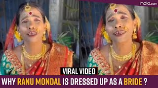 Ranu Mondal Dressed as a Bride Sings Kacha Badam Song  Watch Video [upl. by Rosemari737]