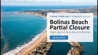 Bolinas Beach Closure  Virtual Town Hall  October 2 2024 [upl. by Drusilla]