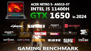 ACER NITRO 5  GTX 1650  i5 11400H Gaming Benchmark Test in 2024  Tested in 16 Games [upl. by Kaylil960]